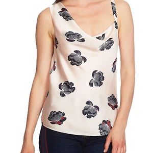 Asymmetrical neck satin camisole